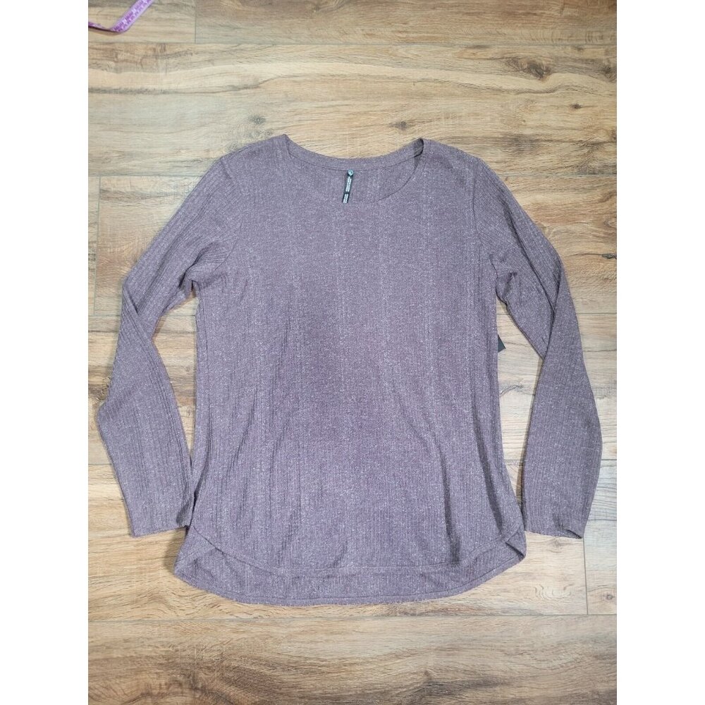 NWT Kuhl Emery Pullover Shirt Women's Sz Large Purple Long Sleeve Ribbed Hiking